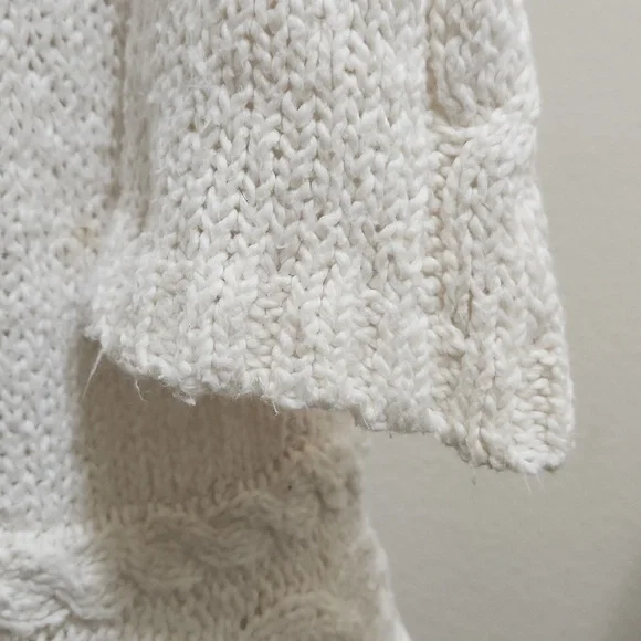 Indigenous Cardigan Knit Sweater Organic Cotton Cream Ivory Womens Small Boho - Picture 8 of 10
